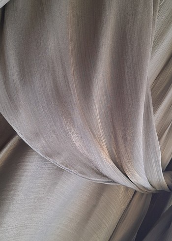 Uzun Kollu, Yüksek Yakalı Haki Uzun Elbise - Görsel 6