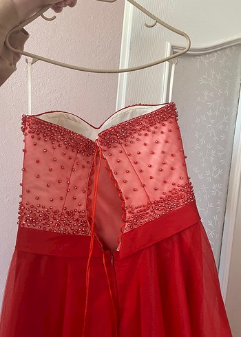 Nişanlık KINALIK Straplez Uzun Abiye Elbise - Görsel 3