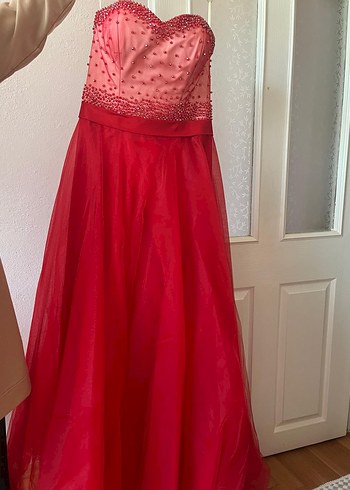 Nişanlık KINALIK Straplez Uzun Abiye Elbise - Görsel 5