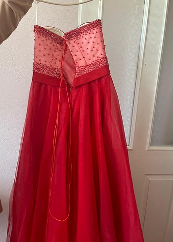 Nişanlık KINALIK Straplez Uzun Abiye Elbise - Görsel 6