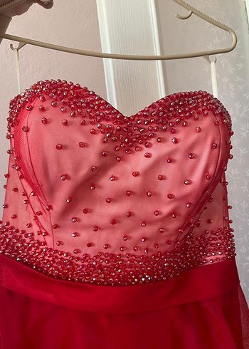 Nişanlık KINALIK Straplez Uzun Abiye Elbise - Görsel 2