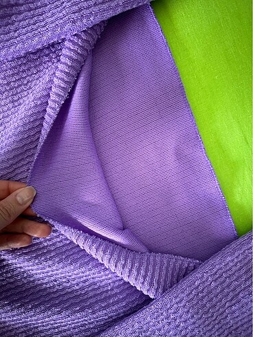 m Beden Crop lila kazak/bluz