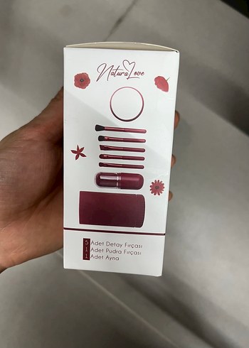 Bordo Makyaj Fırça Seti Natura Love - Görsel 3
