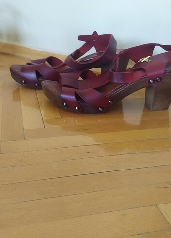 39 Beden bordo Renk Sandalet