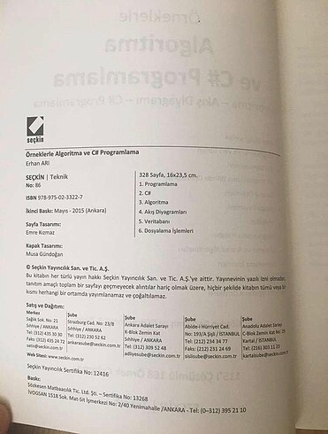 Beden Renk Algoritma ve C# Programlama Kitabı