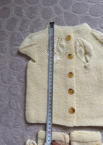 Zara Sarı Örgü Kısa Kollu Bebek Takımı