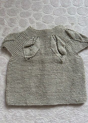 Zara Kız Çocuk Bej Örgü Kolsuz Hırka