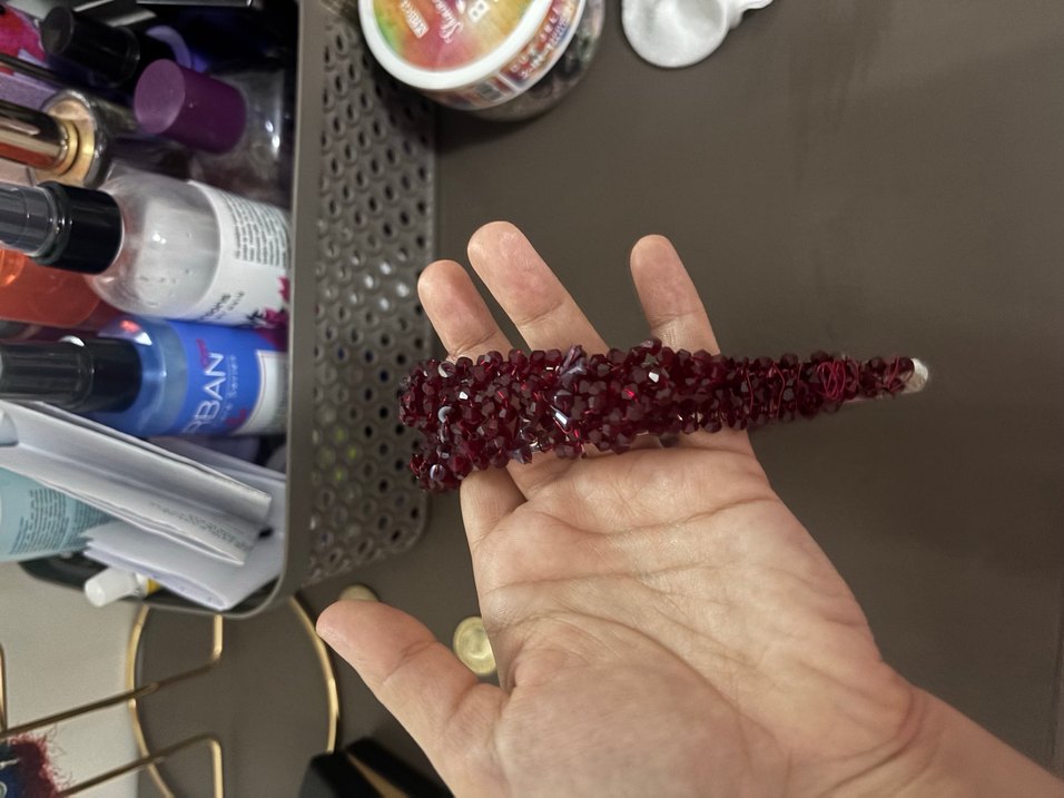 Bordo Boncuklu kına tacı - Görsel 5