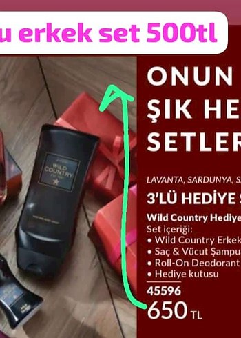 Wild Country Erkek Seti 3'lü Hediyelik