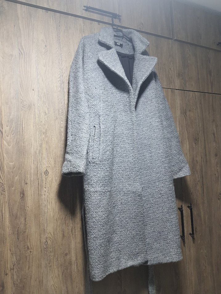 Gri Uzun Kışlık Kaban - Görsel 2