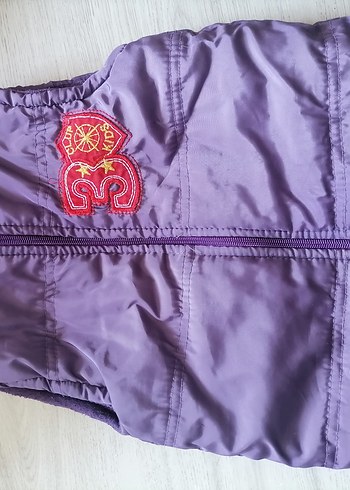 Mor Fermuarlı Kız Çocuk Yeleği