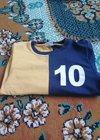 6 Yaş Beden Mavi Gri Erkek Çocuk Sweatshirt 10 Baskılı