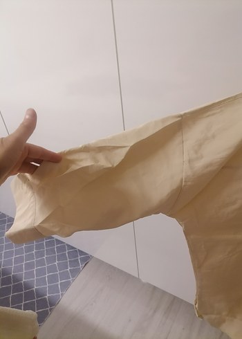 Bej Keten Kadın Gömlek  yenı hiç giyilmedı - Görsel 7