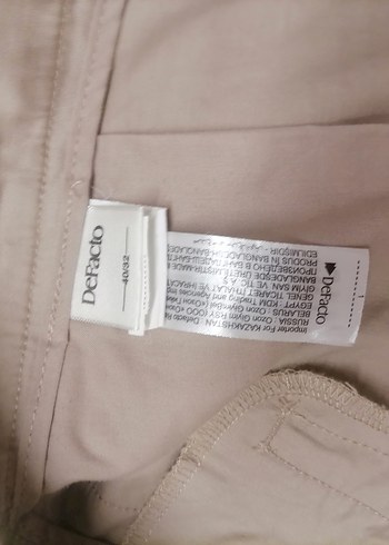 Bej Kadın Pamuklu Rahat Kesim Kumaş Pantolon - Görsel 5