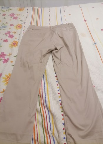 Bej Kadın Pamuklu Rahat Kesim Kumaş Pantolon - Görsel 2
