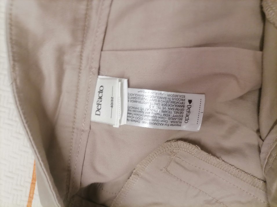 Bej Kadın Pamuklu Rahat Kesim Kumaş Pantolon - Görsel 5