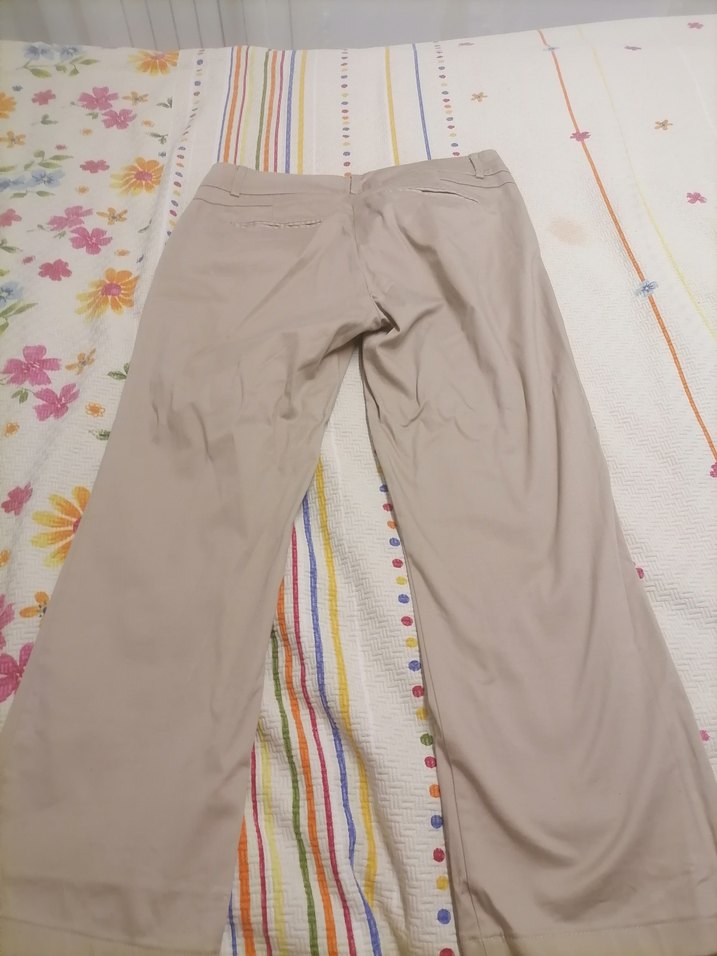Bej Kadın Pamuklu Rahat Kesim Kumaş Pantolon - Görsel 2