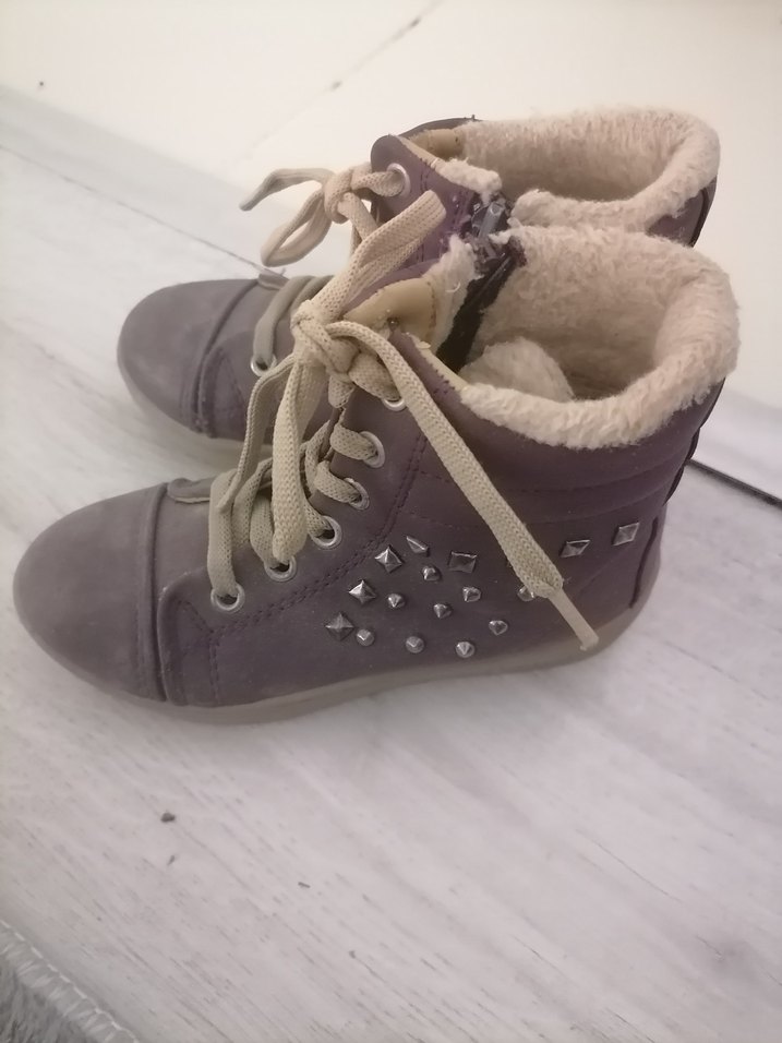 Kürklü Mor Süet Kız Botu - Görsel 2