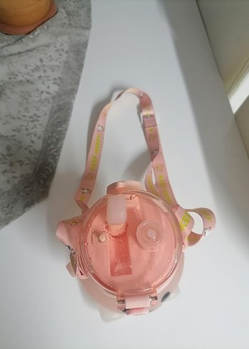 Beden Pembe Ayıcık Figürlü Çocuk Matara