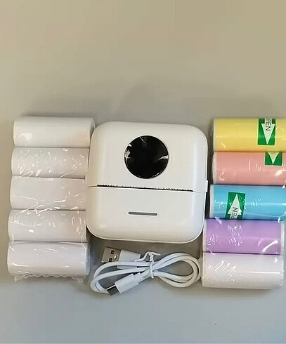 Diğer Mini printer / Mini Kablosuz Termal Etiket Yazıcı (5 Rulo Termal