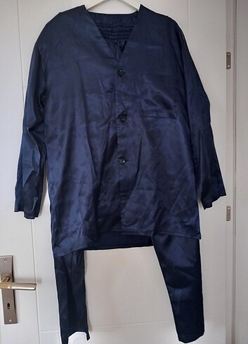 Lacivert saten erkek pjama takimi - Görsel 3