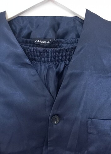 Lacivert saten erkek pjama takimi - Görsel 5