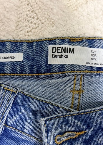 Bershka düğmeli Mavi Midi Denim Kadın Jean - Görsel 2