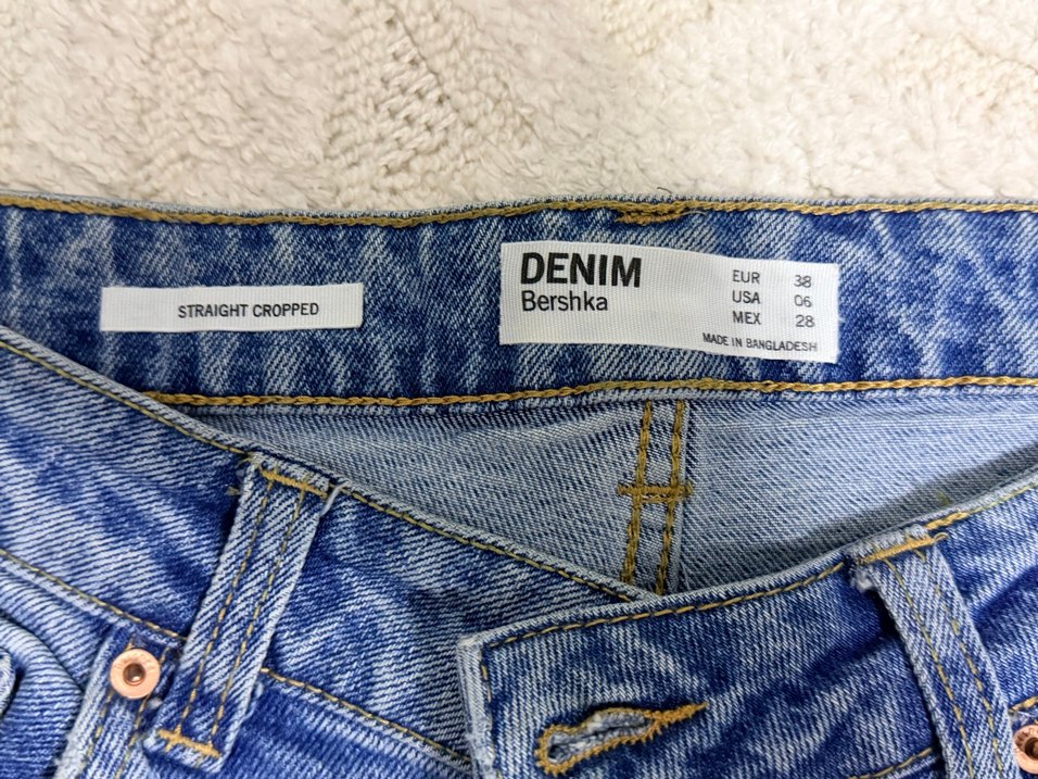 Bershka düğmeli Mavi Midi Denim Kadın Jean - Görsel 2