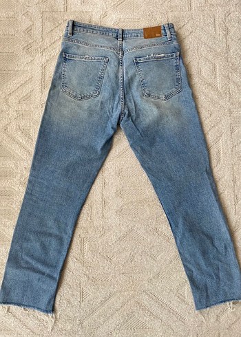 Zara Kadın Mavi Midi Denim Pantolon - Görsel 2