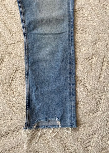 Zara Kadın Mavi Midi Denim Pantolon - Görsel 3