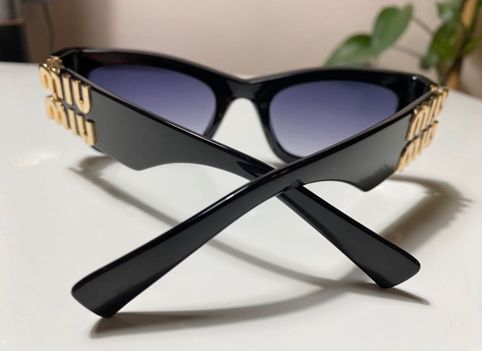 MİU MİU Detaylı Siyah Kadın Güneş Gözlüğü. - Görsel 3