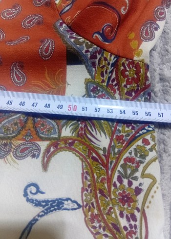42 Beden Bohem Uzun Desenli Düğmeli Kadın Tunik