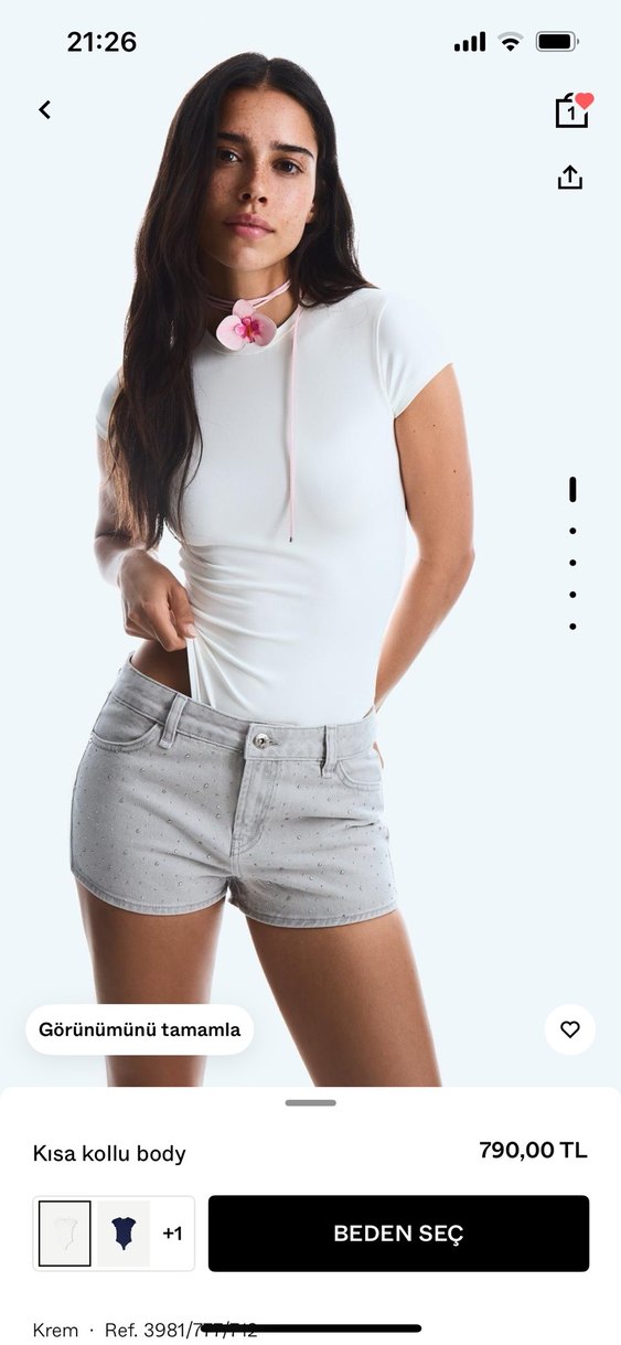 Beyaz kısa kollu body - Görsel 2