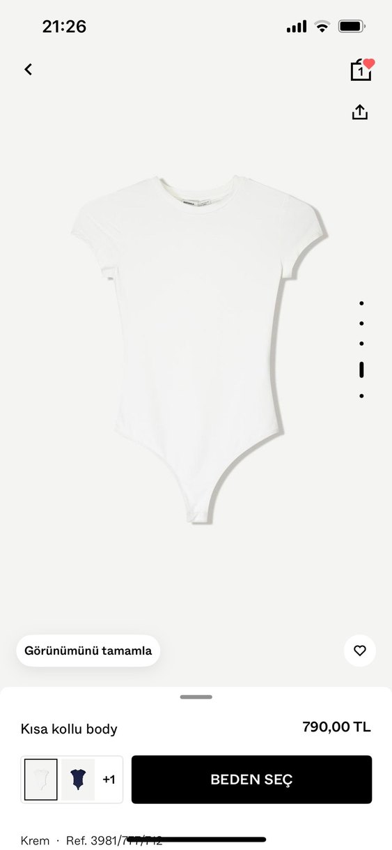 Beyaz kısa kollu body - Görsel 3