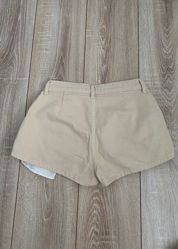 pileli denim şort etek ve siyah şort etek - Görsel 5