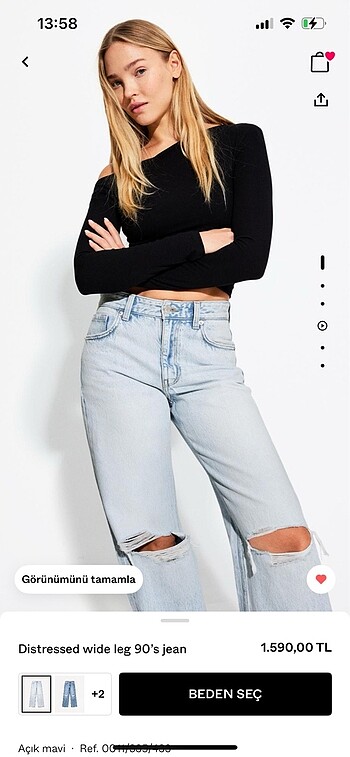32 Beden bershka 90s jean