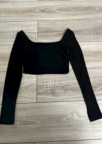 uzun kollu yakasız body - Görsel 2