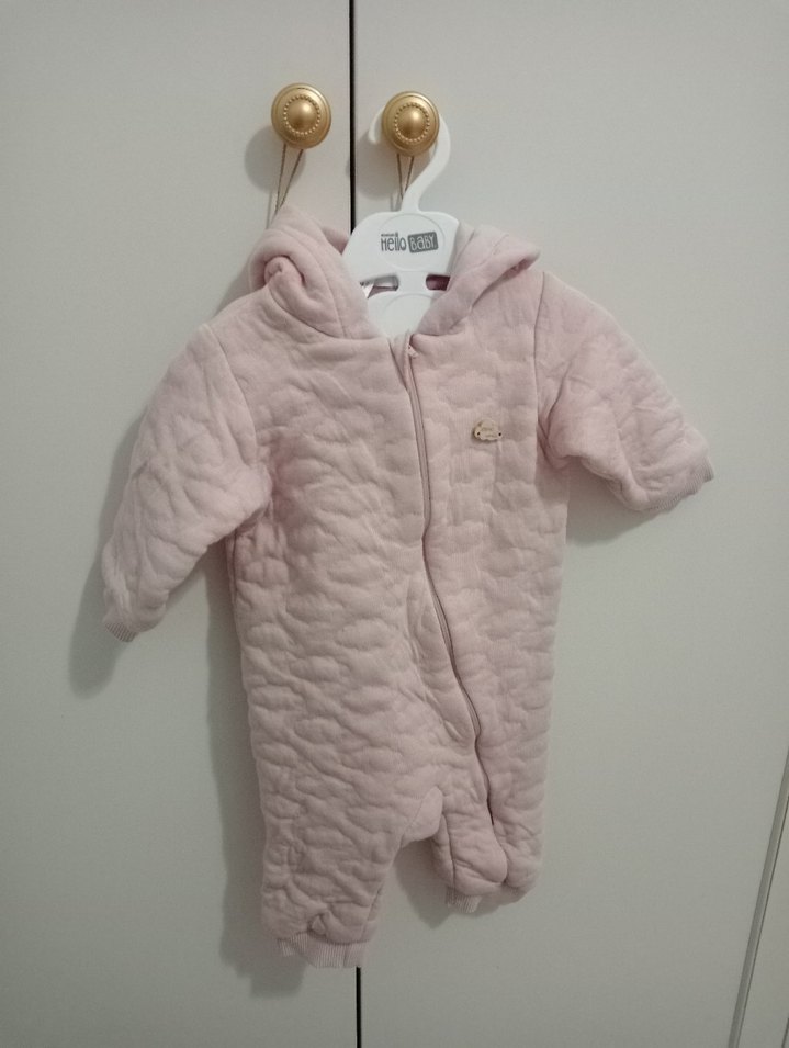Pembe Bebek Tulumu Kapüşonlu - Görsel 4