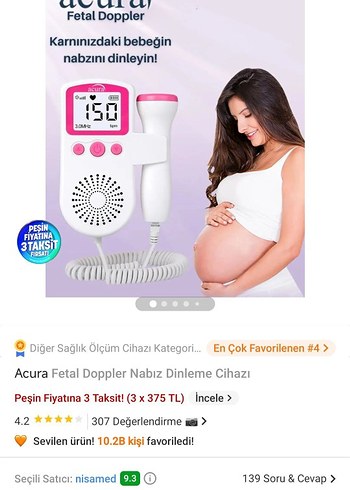 Acura Fetal Doppler Nabız Dinleme Cihazı