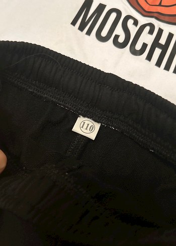 4 Yaş Beden beyaz Renk Moschino Baskılı Pamuklu Erkek Çocuk Takım