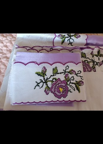 Nakışlı Mor Pastel nevresim takımı - Görsel 6