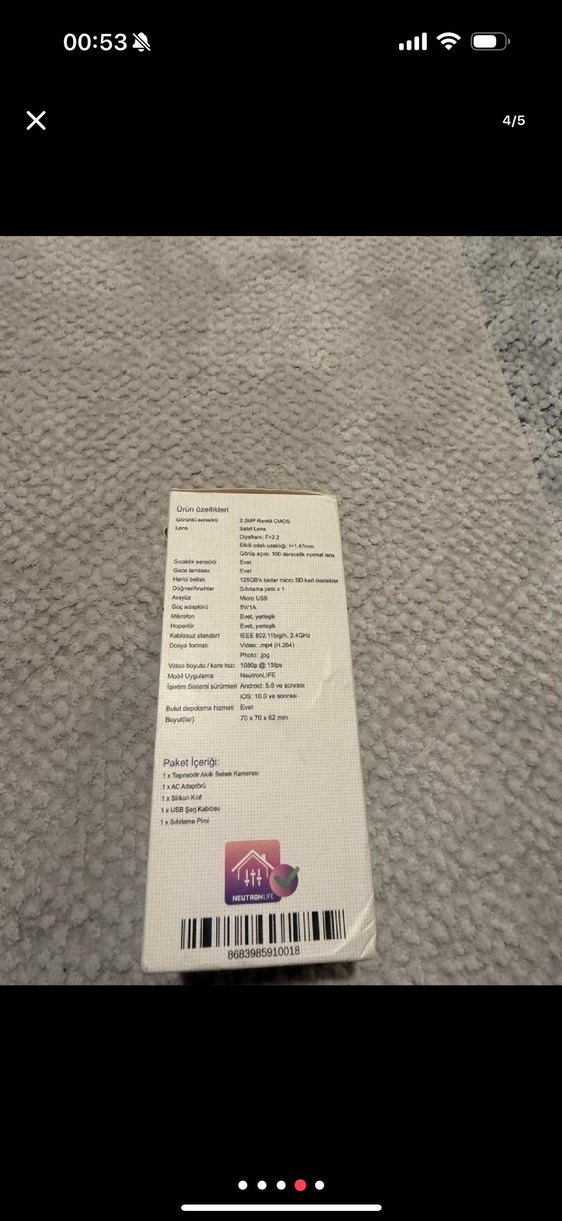 SIFIR neutron marka hiç kullanılmamış paketinde kamera - Görsel 4