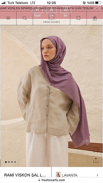 FRESH SCARFS RAMİ LAVANTA ŞAL