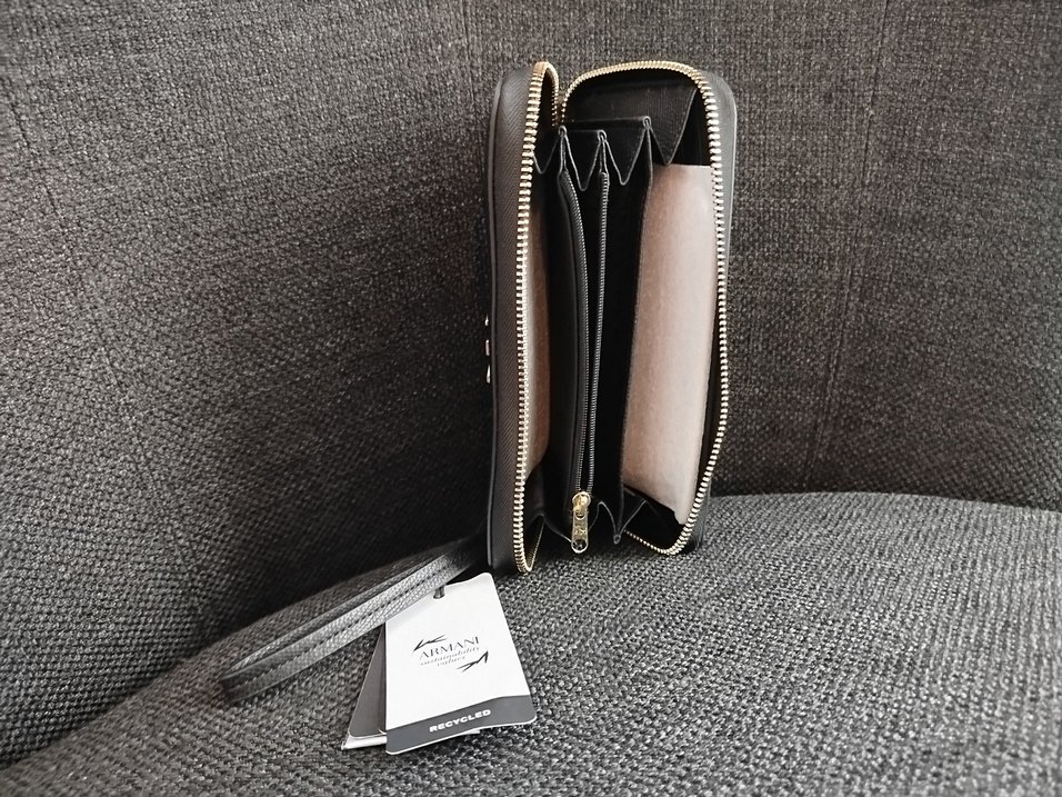 AX Siyah Deri Fermuarlı Kadın Cüzdanı - Görsel 3