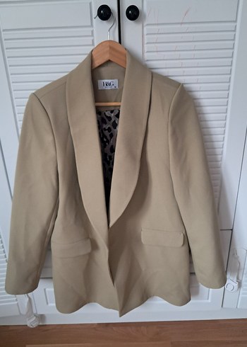 Düğmeli Bej Kadın Blazer Ceket
