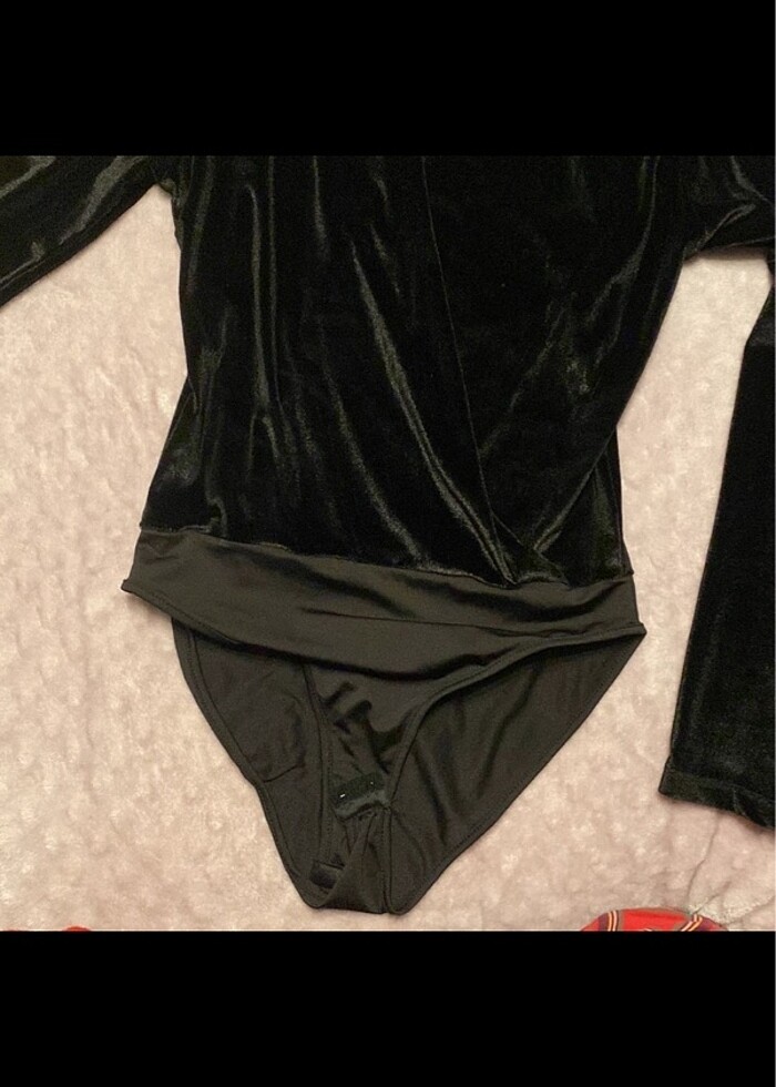 Kadife kruvaze bluz - Görsel 3