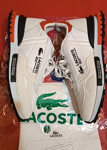 44 Beden Lacoste Beyaz Bağcıklı Erkek Spor Ayakkabı