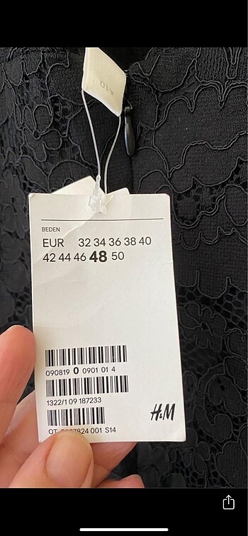 48 Beden H&M dantel elbise