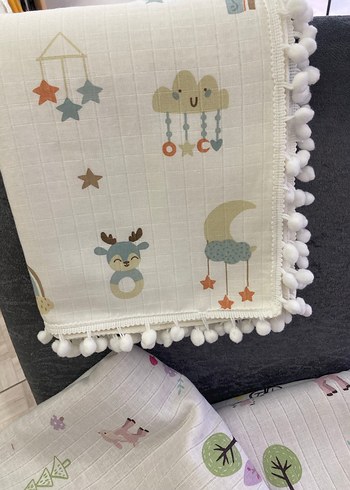 Müslin ve pike iki katlı bebek battaniye - Görsel 6