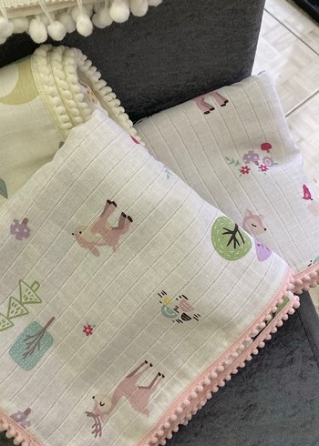 Müslin ve pike iki katlı bebek battaniye - Görsel 3